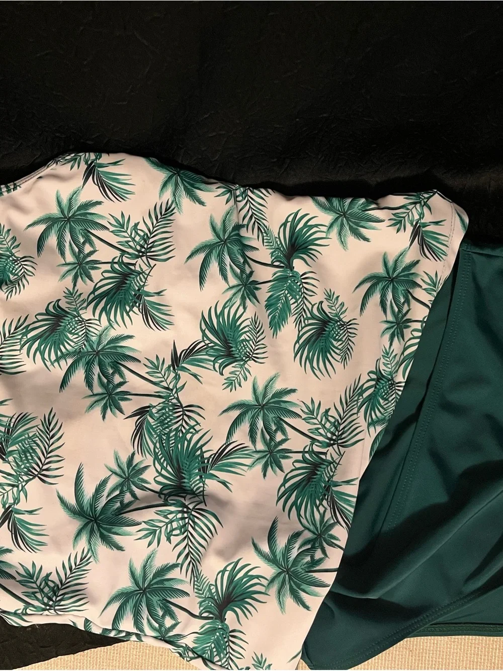 Green Palm Print Kids One-Piece Swimsuit